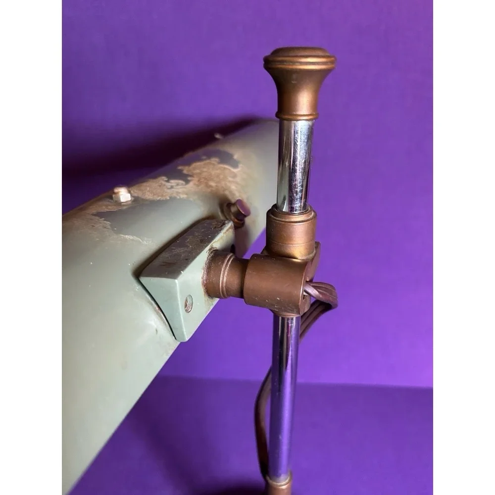 Unique Vintage MCM Banker's Kennedy Style Lamp w/ Provenance/Clippings